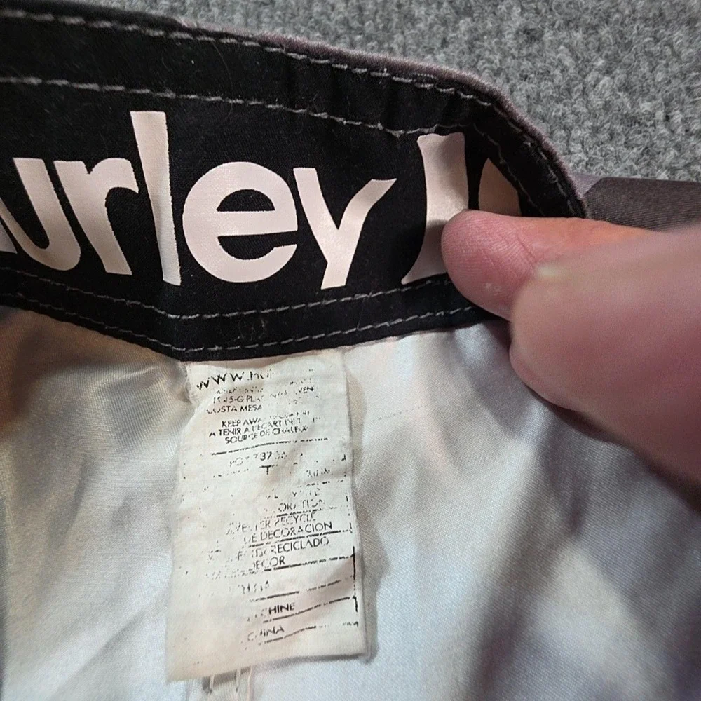 Hurley Board Shorts Mens 36 Blue Brown Geometric Surf Quick Dry Pocket Logo